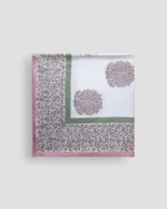 Gulabi Haze Flat Bedsheet with Two Pillow Covers, hand block printed – view 6