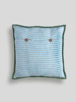 Neel Grove Indigo Bloom Quilted Cushion Cover, hand block printed – view 2