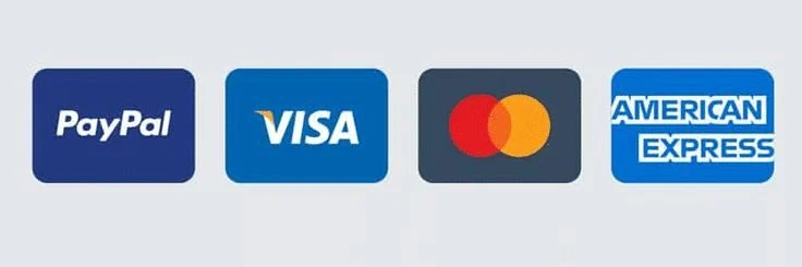 Accepted payment methods: PayPal, Visa, Mastercard and American Express