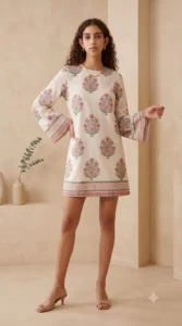 Gulabi Bell-Sleeve Mini Dress
