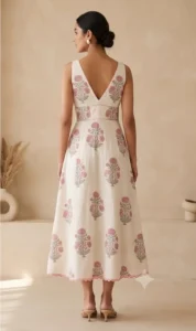 Gulabi V-Neck Maxi Dress — back view