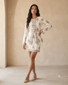 Gulabi Garden Jacket & Mini Skirt Set