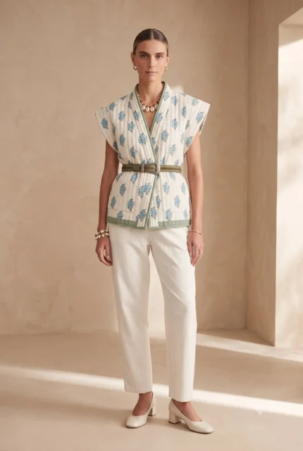 Neel Grove Quilted Kimono Vest