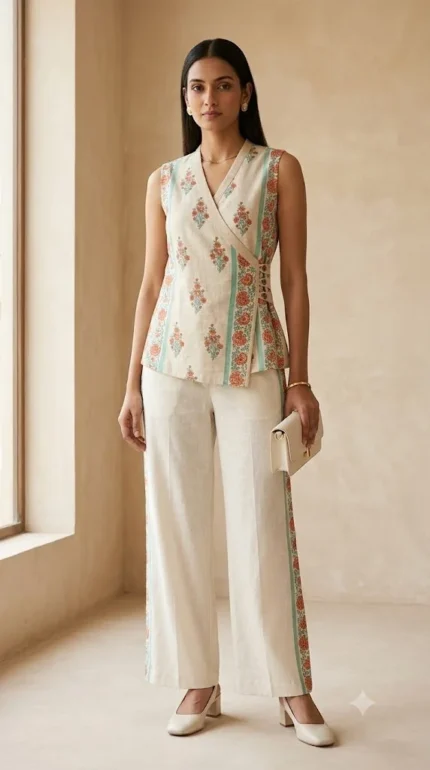 Gulabi Garden Wrap Top